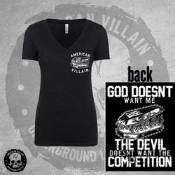 God Doesn't Want Me Womens Vee Neck